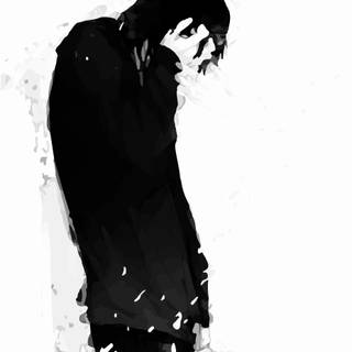 Sad boy and sad girl anime wallpaper