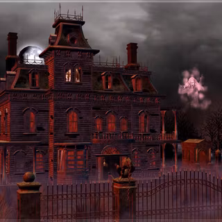Spooky house cartoon wallpaper