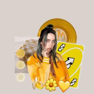 Billie Eilish yellow wallpaper
