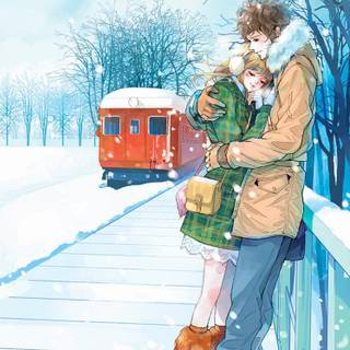 Anime love couple mobile Hd wallpaper