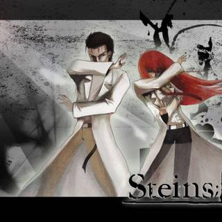 Kurisu Makise and Rintaro Okabe wallpaper