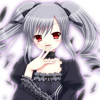 Cute anime girls grey hair wallpaper