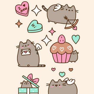 Valentine's Day Pusheen wallpaper