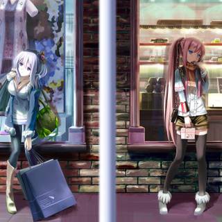 Purple pink anime wallpaper