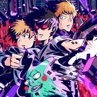 Mob Psycho Chibi desktop wallpaper