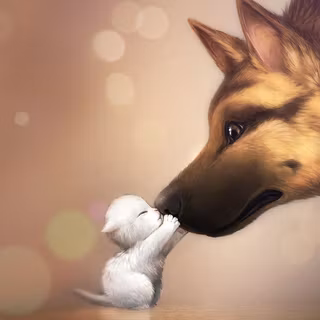 Valentines puppy and kitten wallpaper