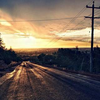 Lonely road Night wallpaper