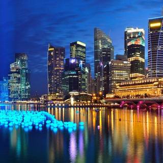 Singapore panoramic cityscape wallpaper