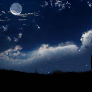 Aesthetic moon desktop wallpaper