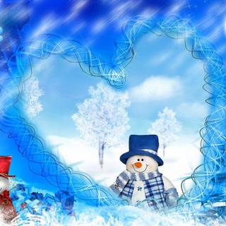 Lovely winter cartoon wallpaper