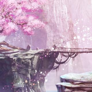 Peach tree anime wallpaper