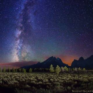 Starry night scape wallpaper