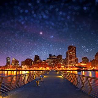 Starry night scape wallpaper