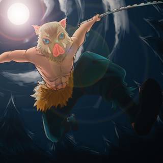 Inosuke Hashibira Kimetsu no Yaiba wallpaper