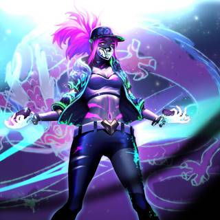 Akali KDA desktop wallpaper