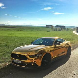 Gold Mustang wallpaper