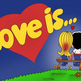 Cartoon love wallpaper
