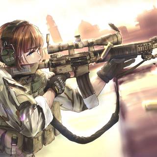 Military anime girl wallpaper