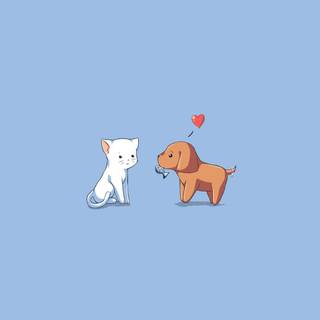 Kawaii cats and dogs wallpaper