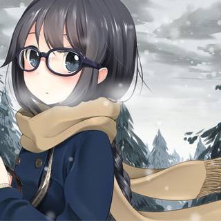 Winter cartoon girl Hd wallpaper