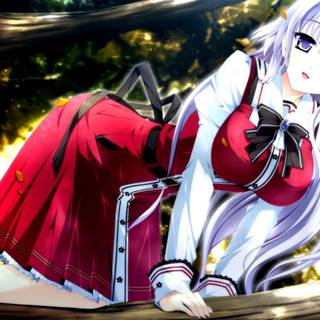 Red anime girl Ps4 wallpaper