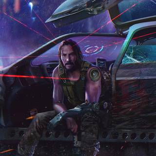 Cyberpunk 2077 minimal wallpaper