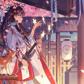 Anime girls kimono wallpaper