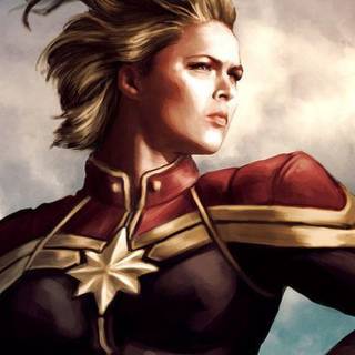 Captain Marvel short hair wallpaper