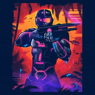 Retro neon Ps4 wallpaper