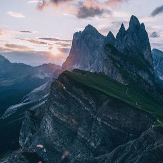 The Alps at sunset wallpaper
