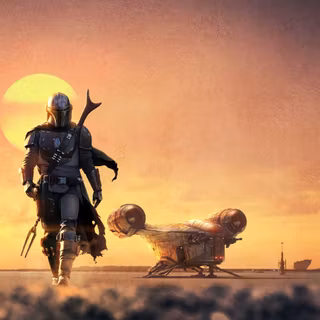 Manalorian minimalist 4k wallpaper