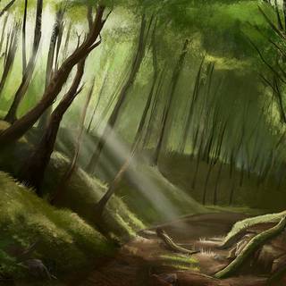 Enchanted landscape wallpaper