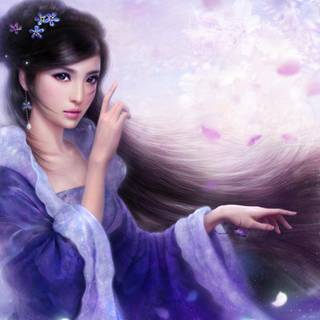 Fantasy oriental girl wallpaper