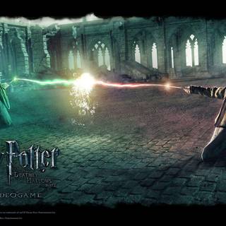 Harry Potter and Lord Voldemort fight desktop wallpaper