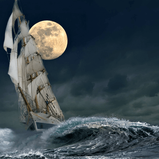 Moonlight sailing wallpaper