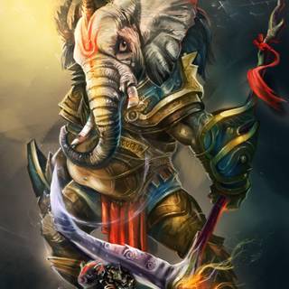 Angry Ganesha wallpaper