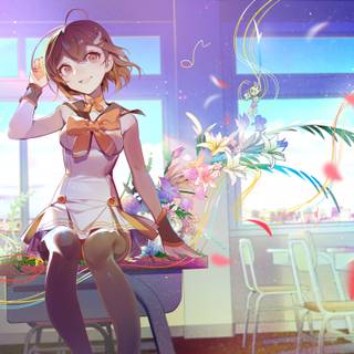 Anime girls school wallpaper