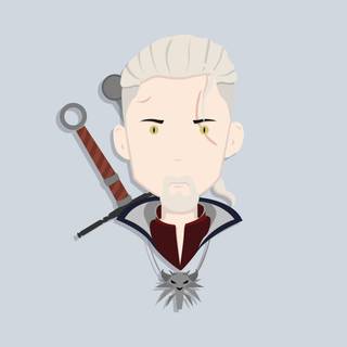 Geralt of Rivia drawing wallpaper