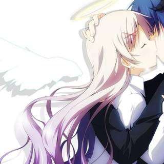 Anime hot kiss wallpaper