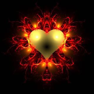 Heart on fire wallpaper