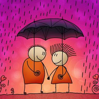 Cartoon mobile love wallpaper