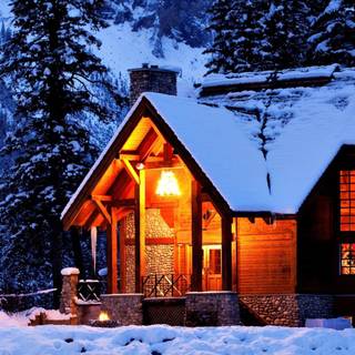 House in winter wallpaper