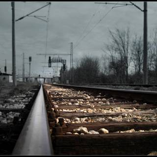 On the railway wallpaper