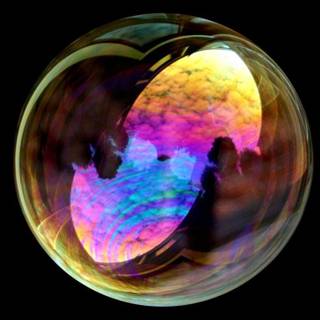 Colorful iridescent bubbles wallpaper