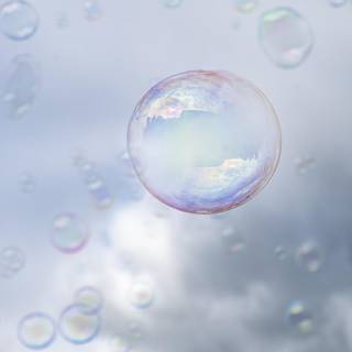 Colorful iridescent bubbles wallpaper