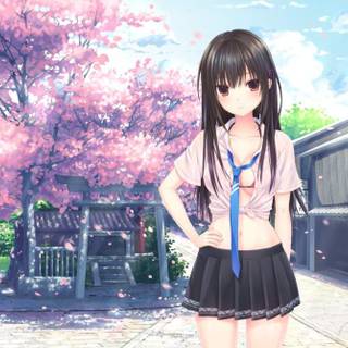 Anime girl school wallpaper