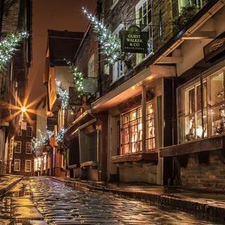 Charming alley wallpaper