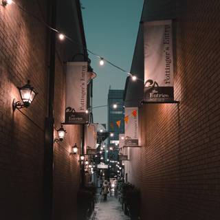 Charming alley wallpaper