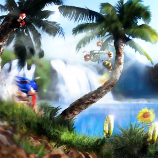 Sonic running wallpaper