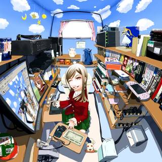 Anime girls gaming wallpaper